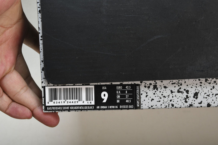 Jordan 5 Retro Black Metallic  845035-003