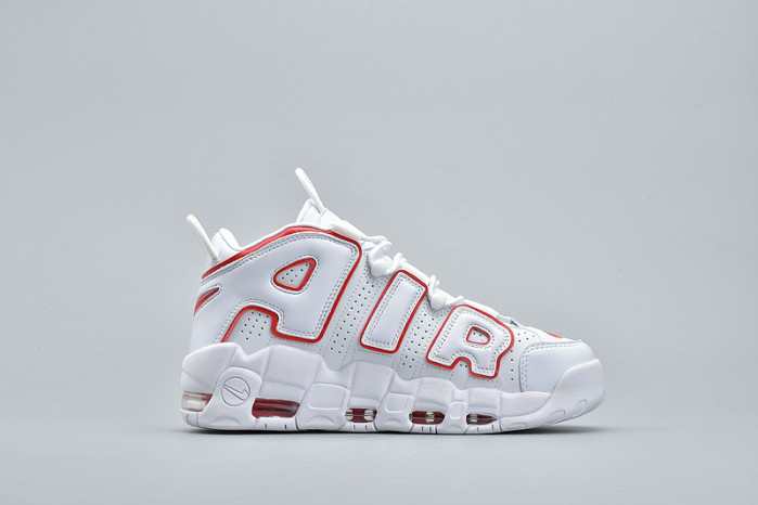 Air More Uptempo White Varsity Red Outline  921948-102